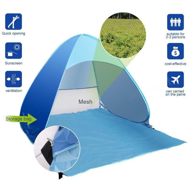 Cheap Goat Tents New Automatic Opening Beach Tent Sun Shelter UV protective Tent Shade Lightwight Pop Up Open For Outdoor Camping Fishing   